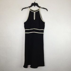Evan-Picone Dress Women Size 4 Black White Fit & Flare Back Zip Sleeveless
